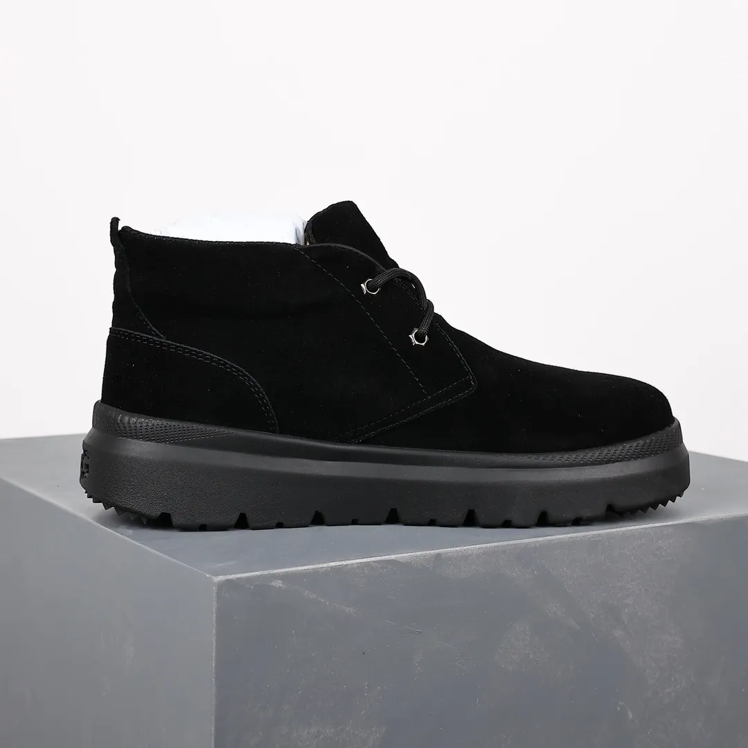 Pick up locally 💰760 The core recommendation is good price UGG2023 new autumn and winter men's comfortable flat-soled lace-up solid color round toe fashionable casual short boots 1151773 Burleigh series Burleigh Chuck boots 5mm UGGplush lining in the shoe, 10mm UGGplush Insole, waterproof suede upper, polyester fiber laces, embossed brand logo on the heel, EVA outsole, non-slip hollow spider web pattern rubber Size: 40 41 42 43 44 45